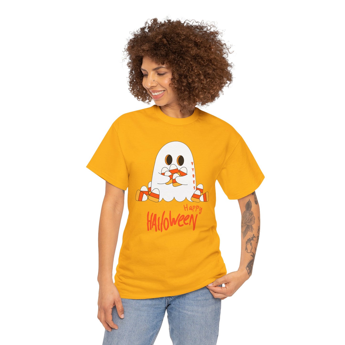 Candy Corn Ghost Vybes Tshirt