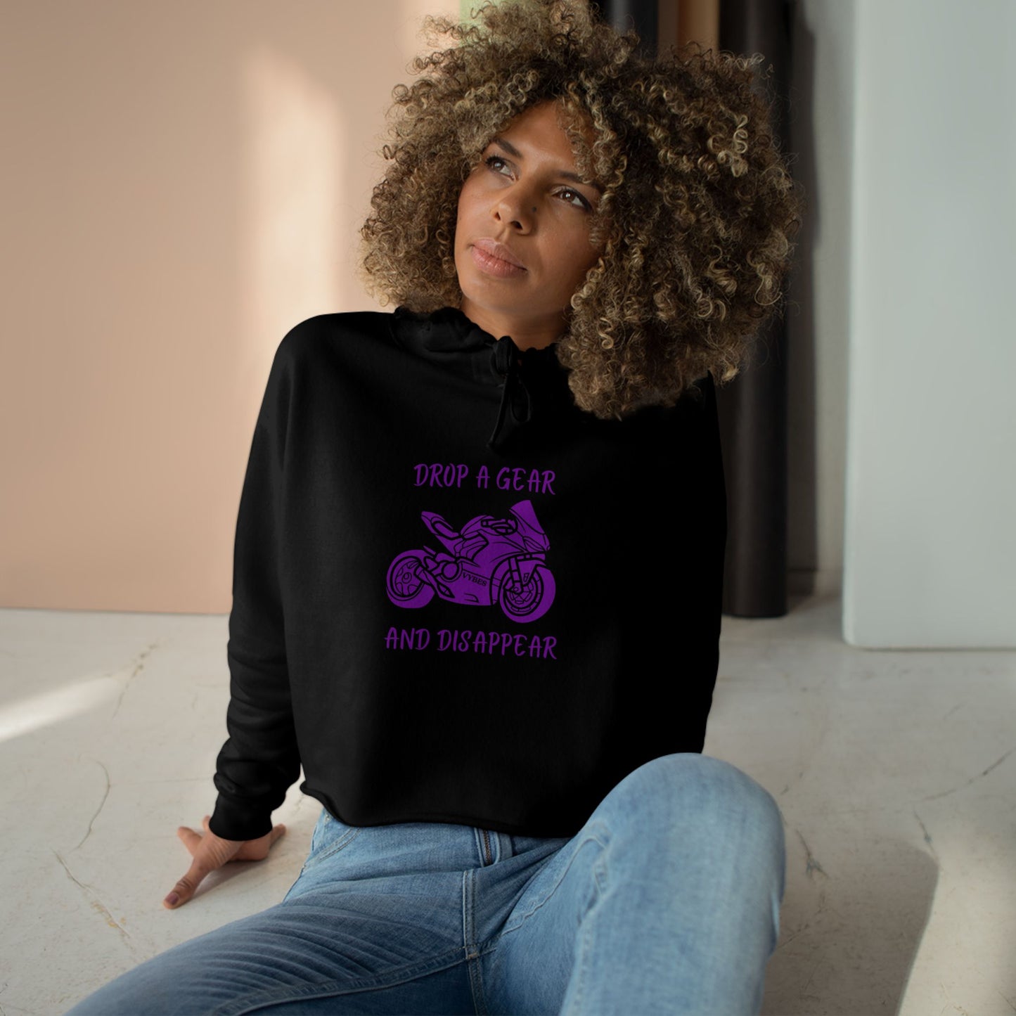Vybes Motorcycle Crop Hoodie