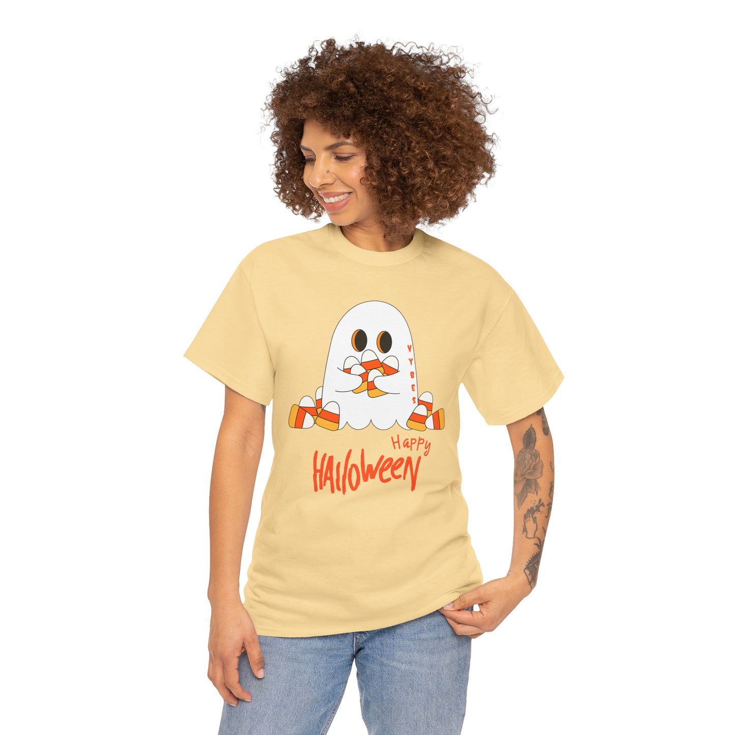 Candy Corn Ghost Vybes Tshirt
