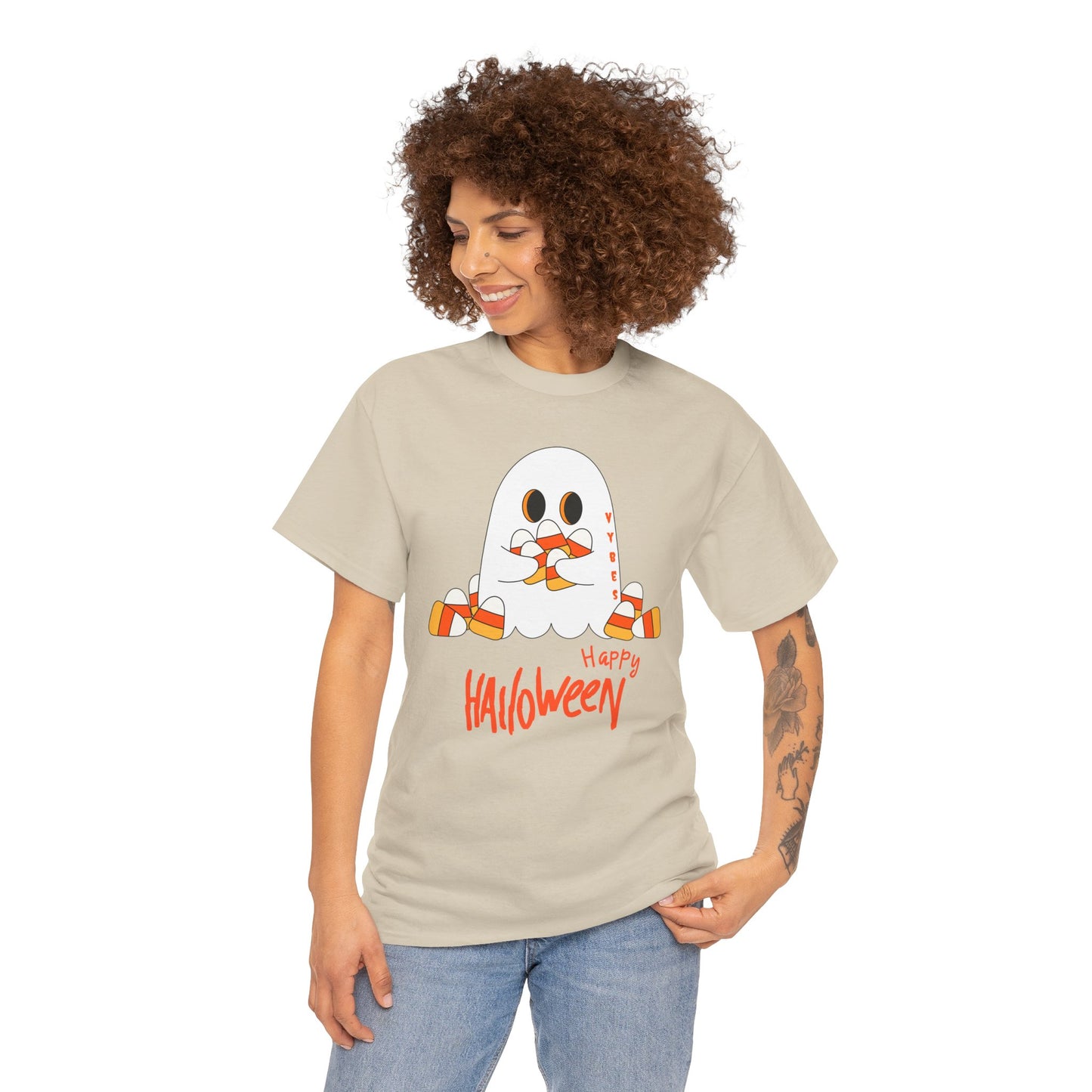 Candy Corn Ghost Vybes Tshirt