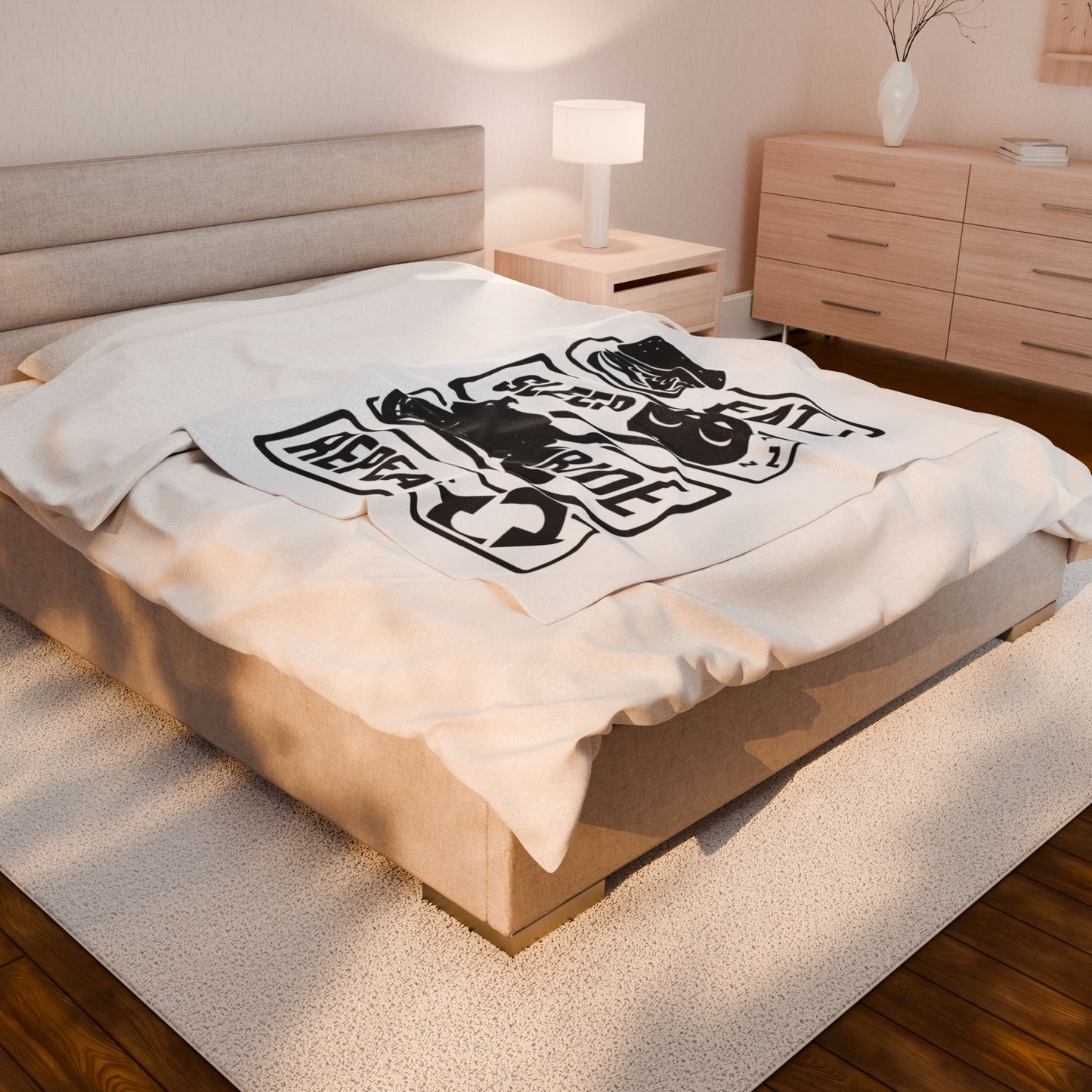 Motorcycle Lover's Velveteen Plush Blanket