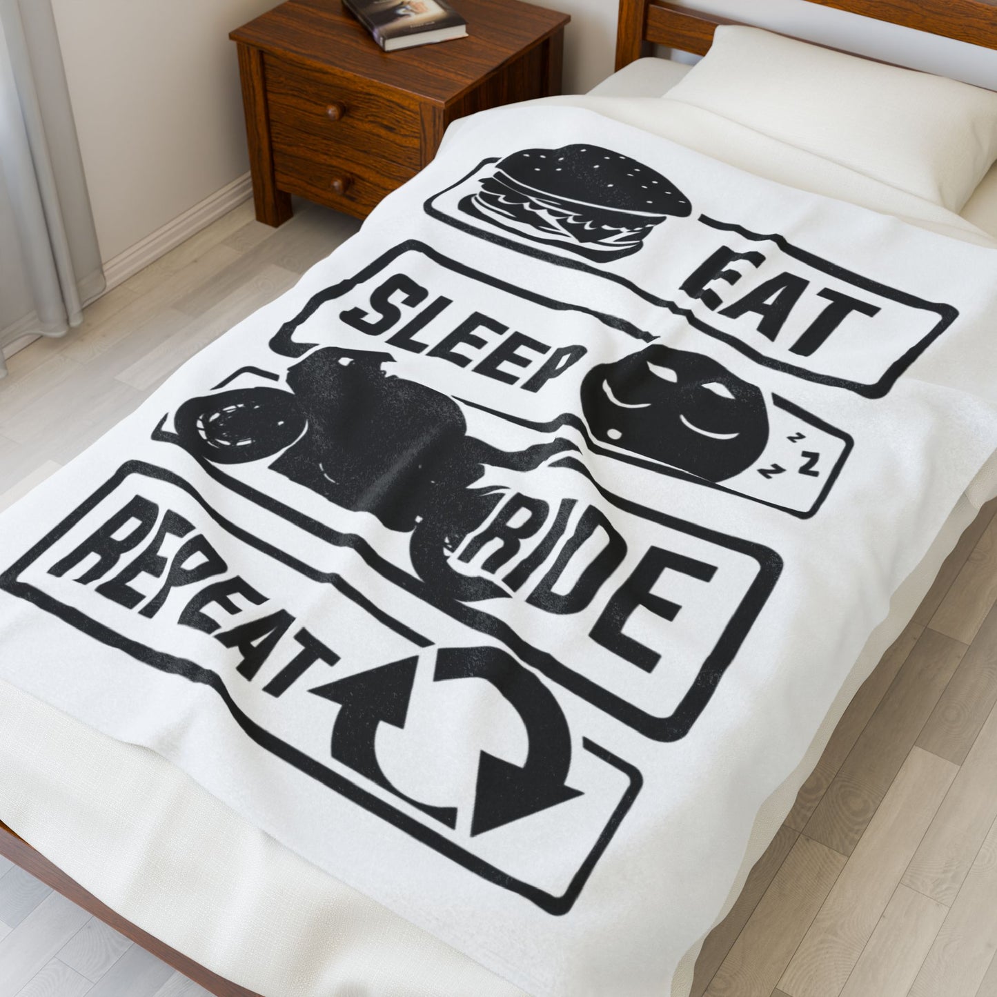 Motorcycle Lover's Velveteen Plush Blanket