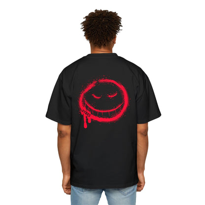 Red Drip Smiley Oversized Tee