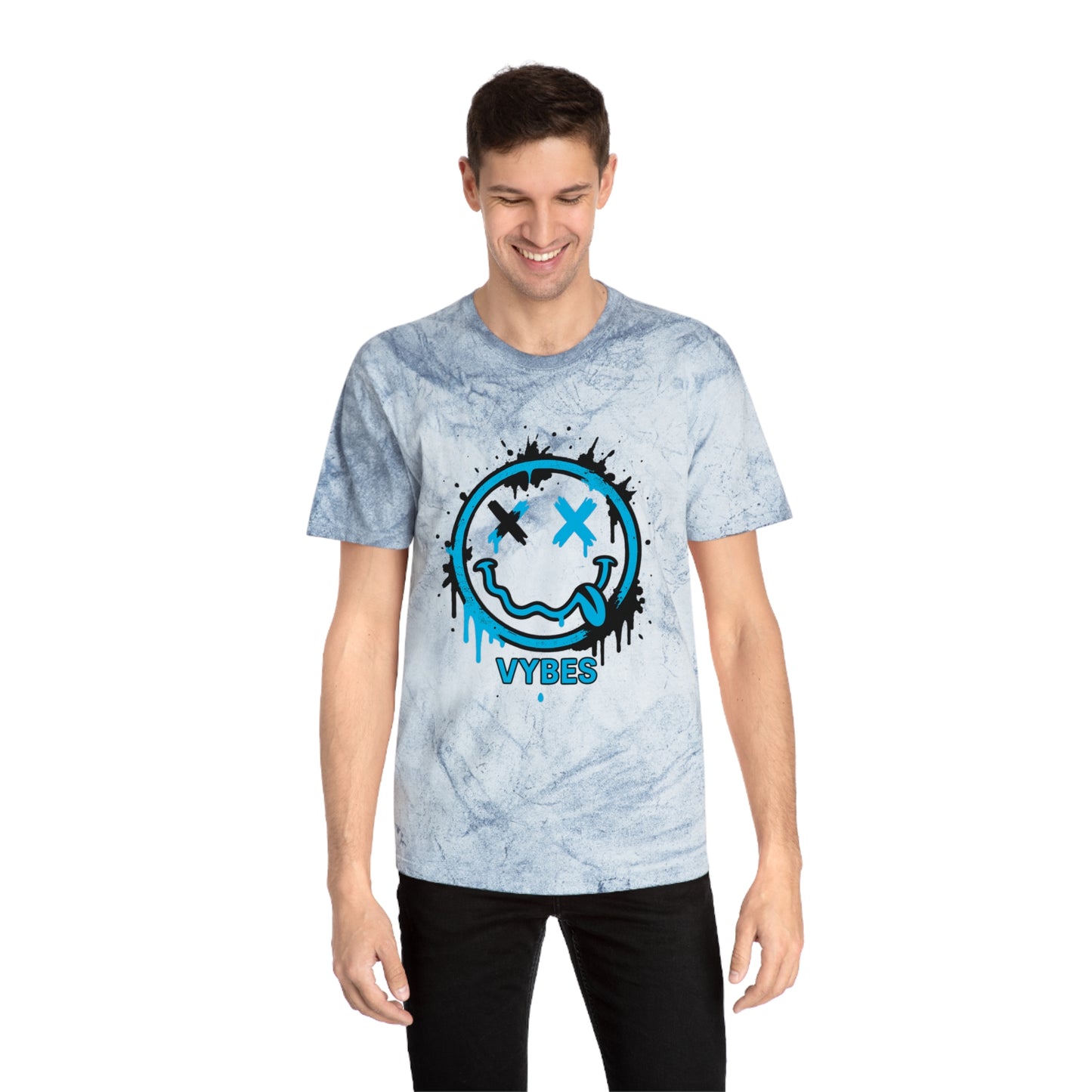 Tie-Dye Drip Smiley VYBES T-Shirt
