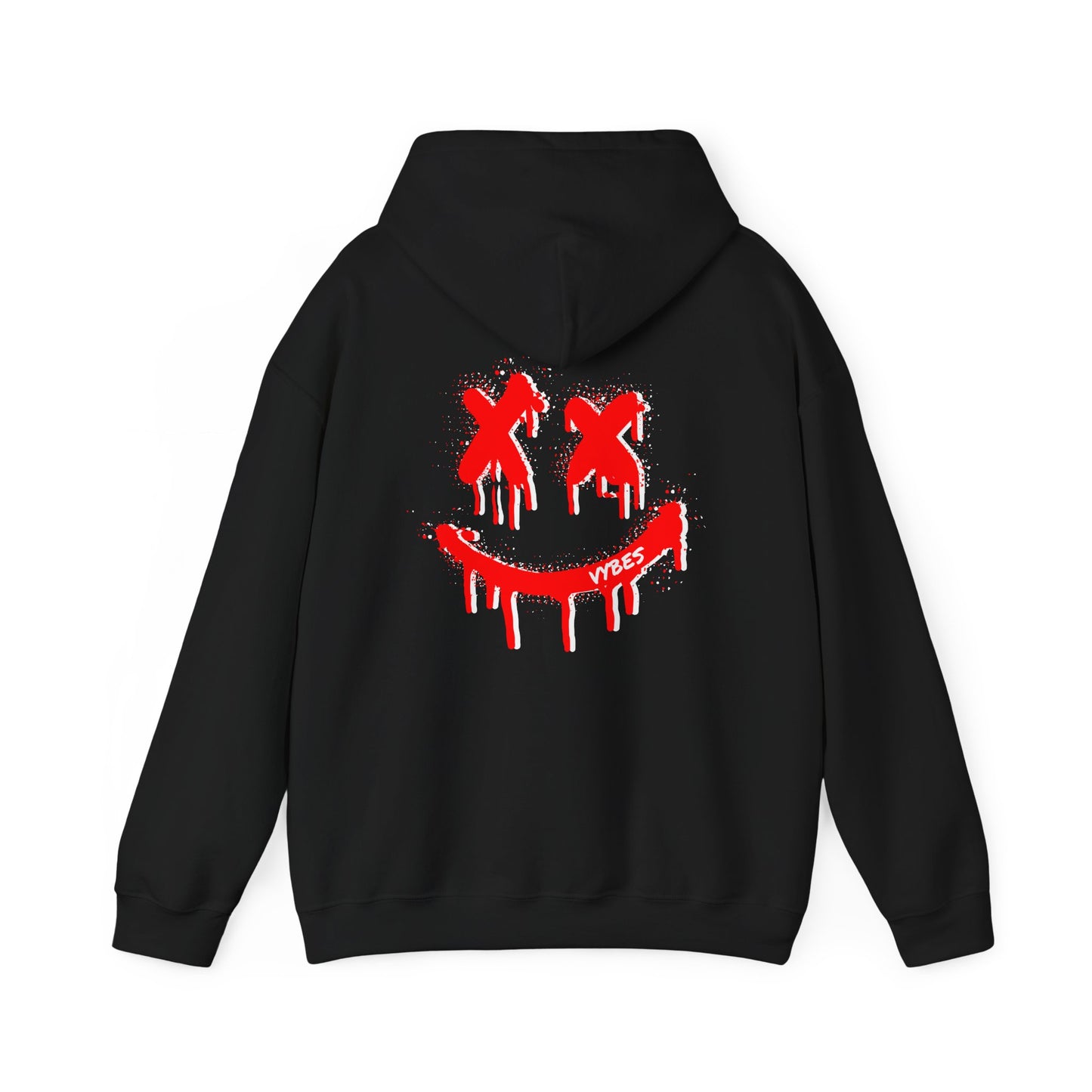 Red 3D Drip Smiley Face Hoodie