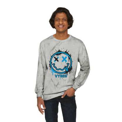 Tie-Dye Smiley Vybes Crewneck Sweatshirt