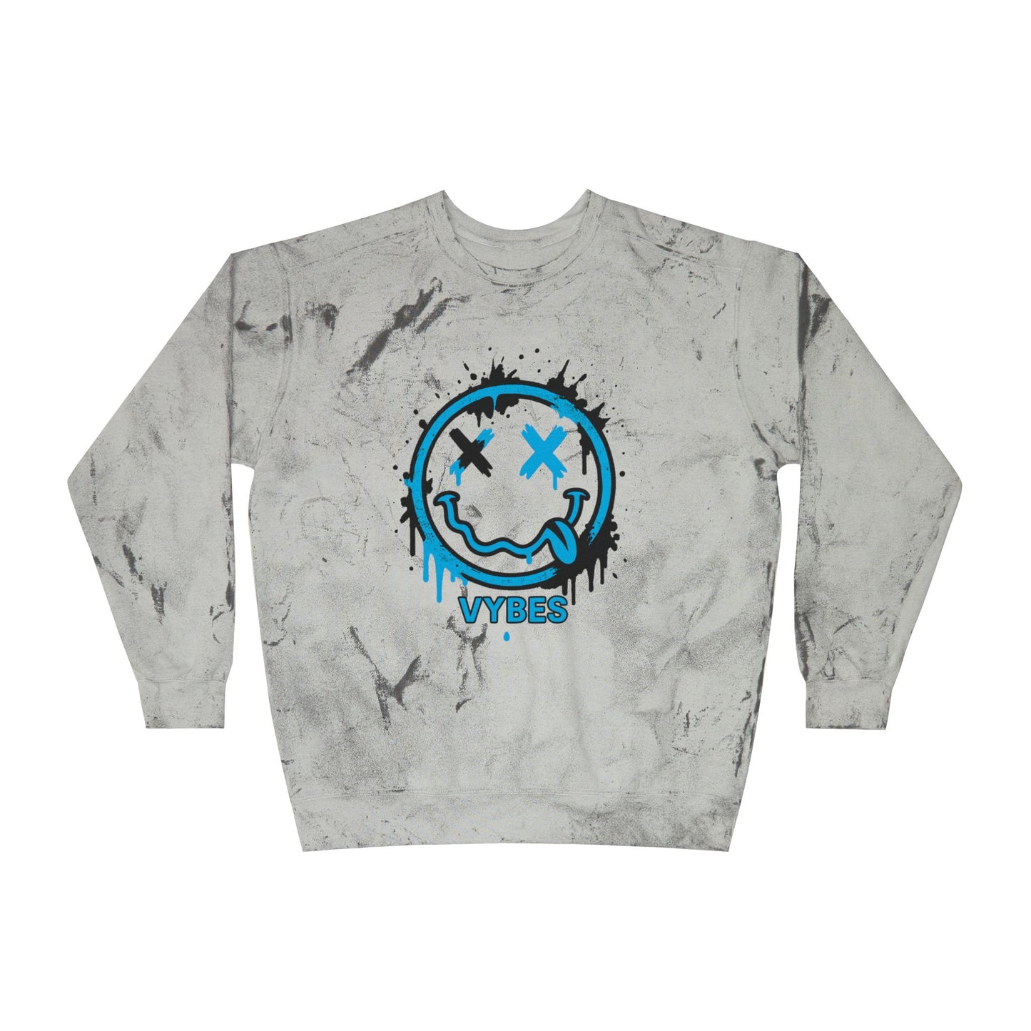 Tie-Dye Smiley Vybes Crewneck Sweatshirt