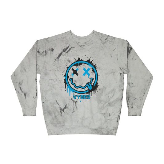 Tie-Dye Smiley Vybes Crewneck Sweatshirt