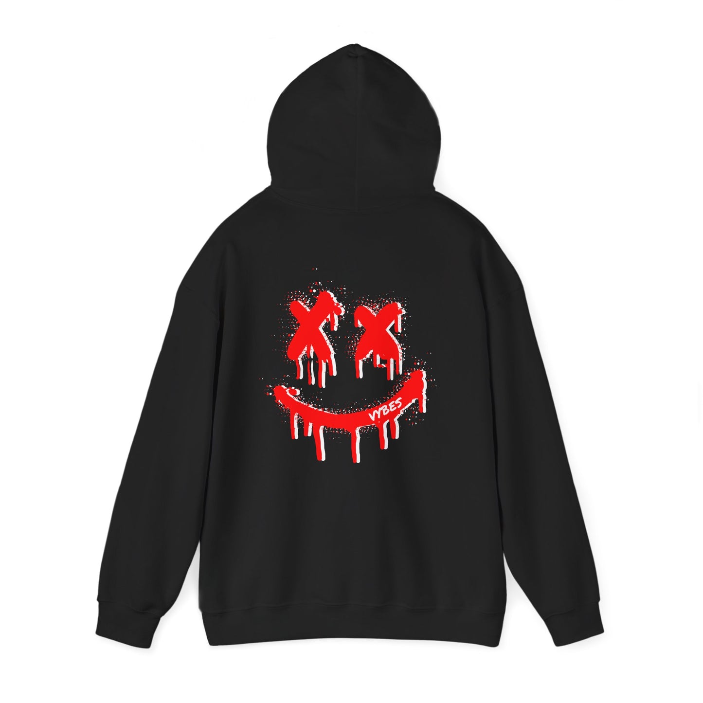 Red 3D Drip Smiley Face Hoodie