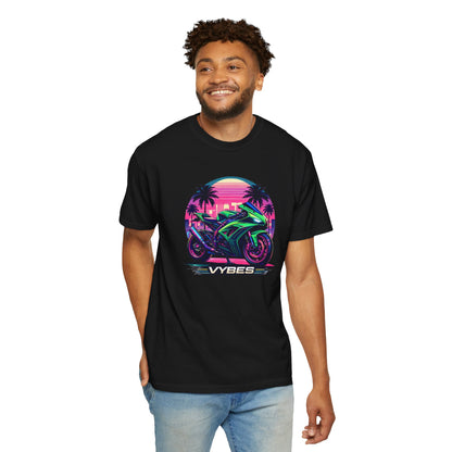Retro Neon Motorcycle T-Shirt