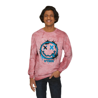 Tie-Dye Smiley Vybes Crewneck Sweatshirt