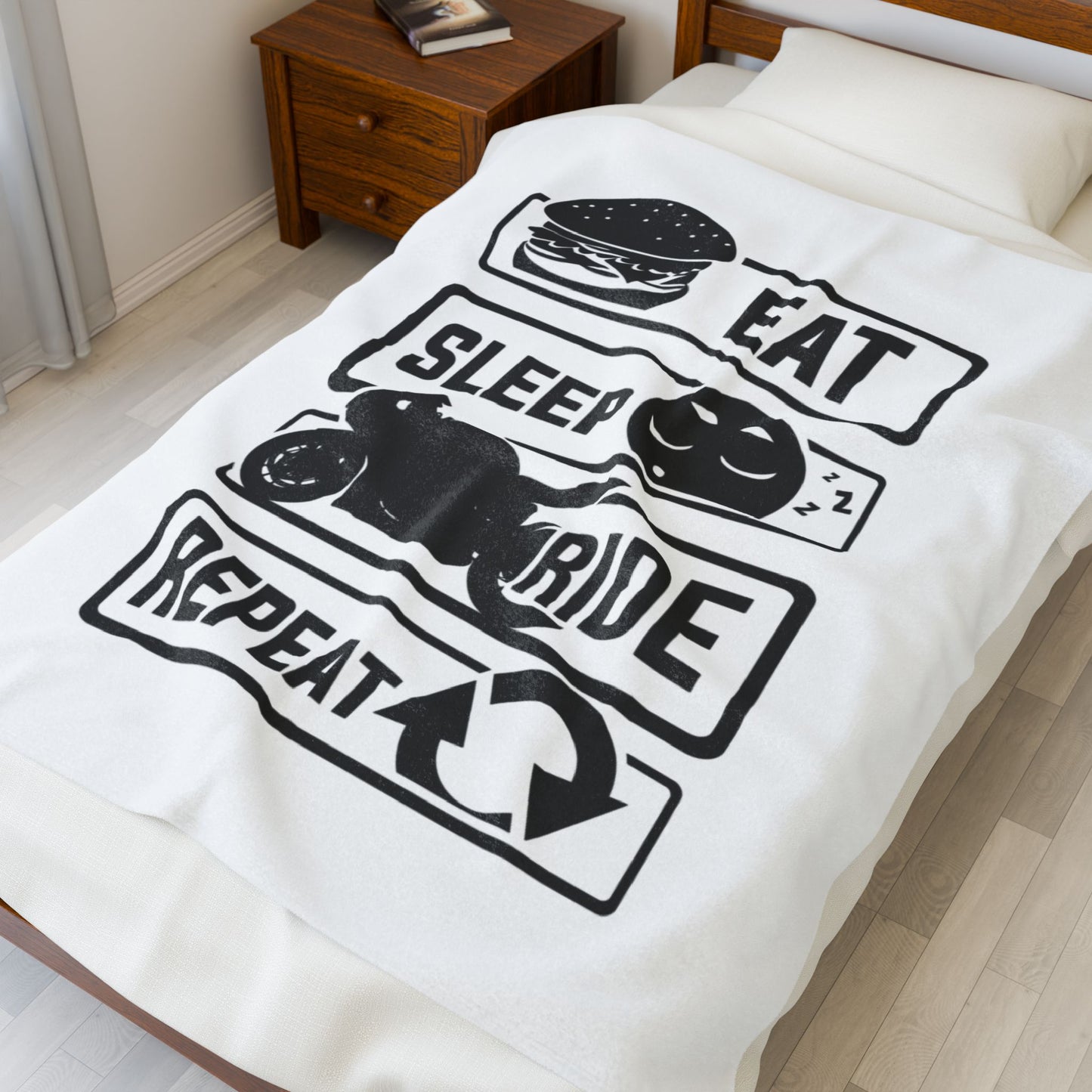 Motorcycle Lover's Velveteen Plush Blanket