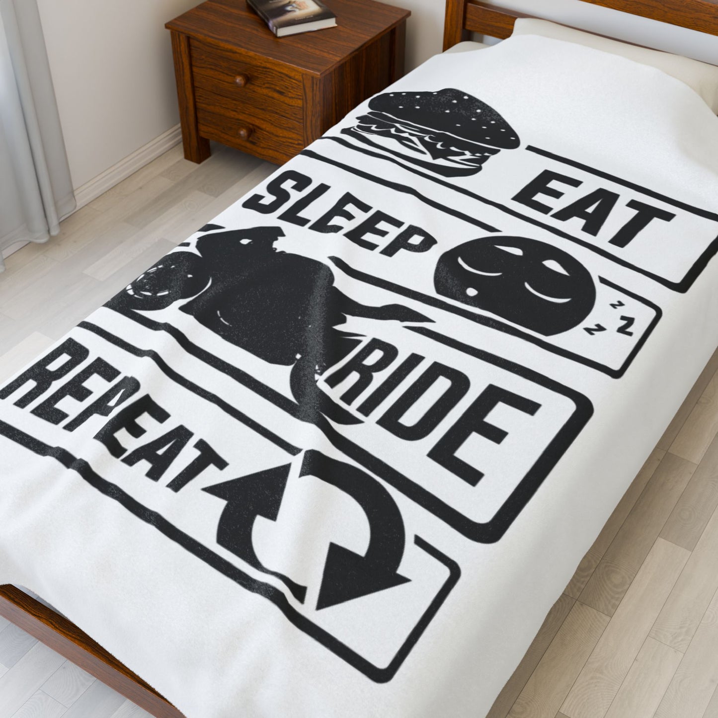 Motorcycle Lover's Velveteen Plush Blanket