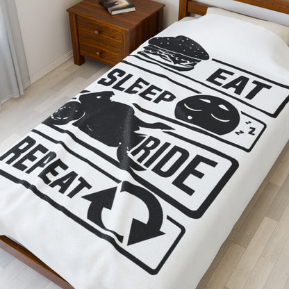 Motorcycle Lover's Velveteen Plush Blanket
