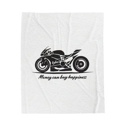 Velveteen Plush Blanket - Money Can Buy Happiness