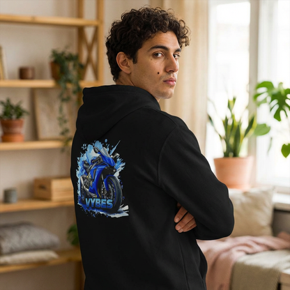 Blue Sportbike Heavyweight Hoodie