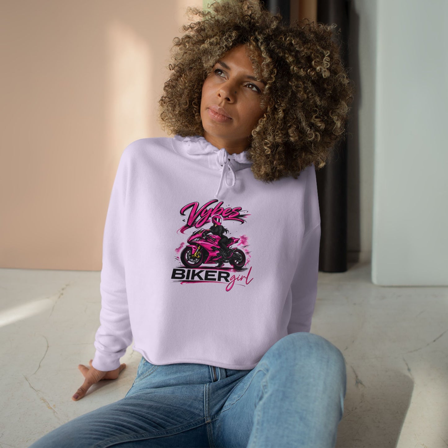 Biker Girl Crop Hoodie