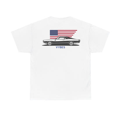 Vintage Car & American Flag Vybes