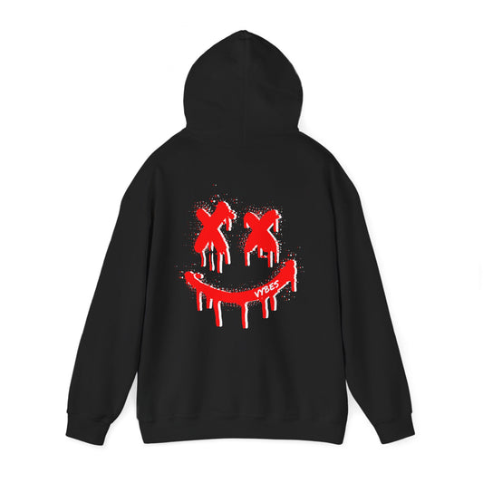 Red 3D Drip Smiley Face Hoodie
