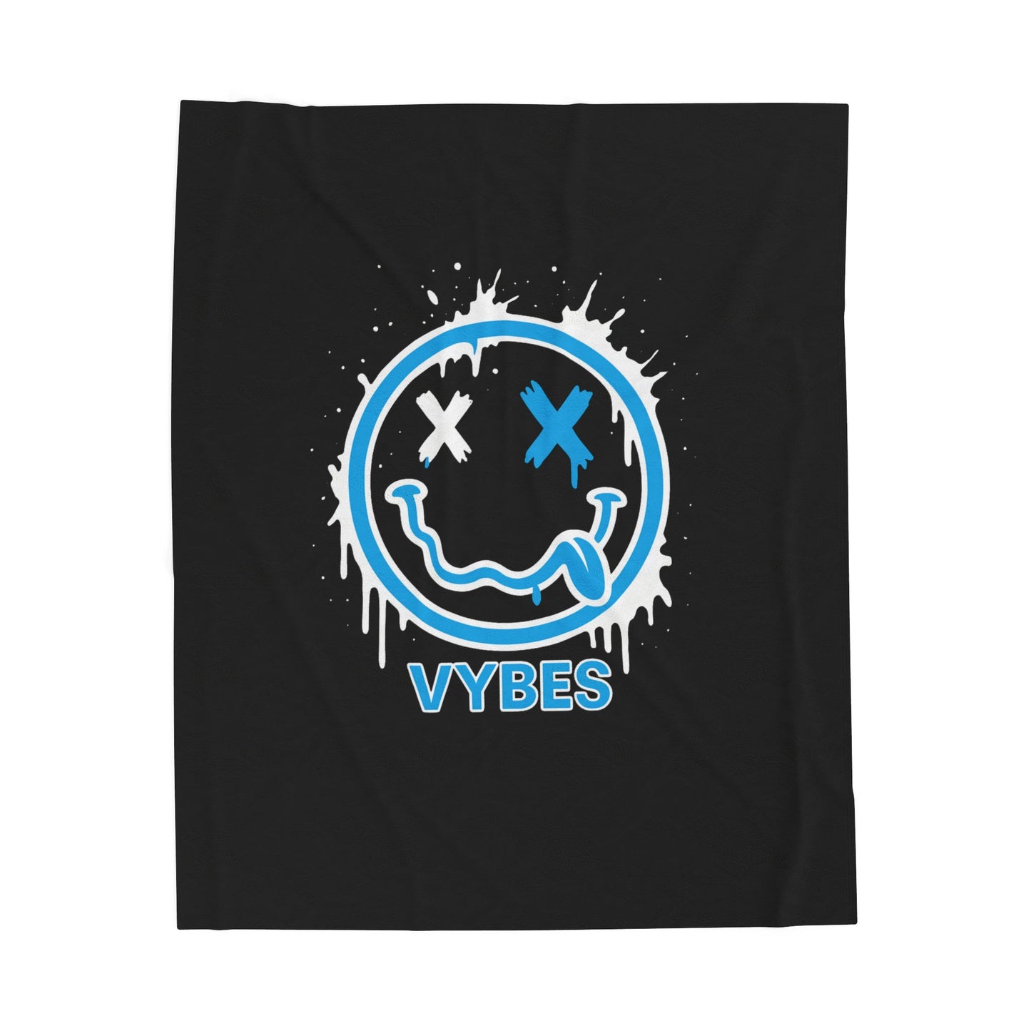 Vybes Graffiti Smiley Velveteen Plush Blanket