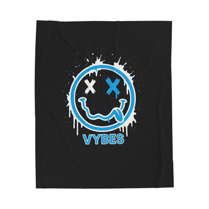 Vybes Graffiti Smiley Velveteen Plush Blanket