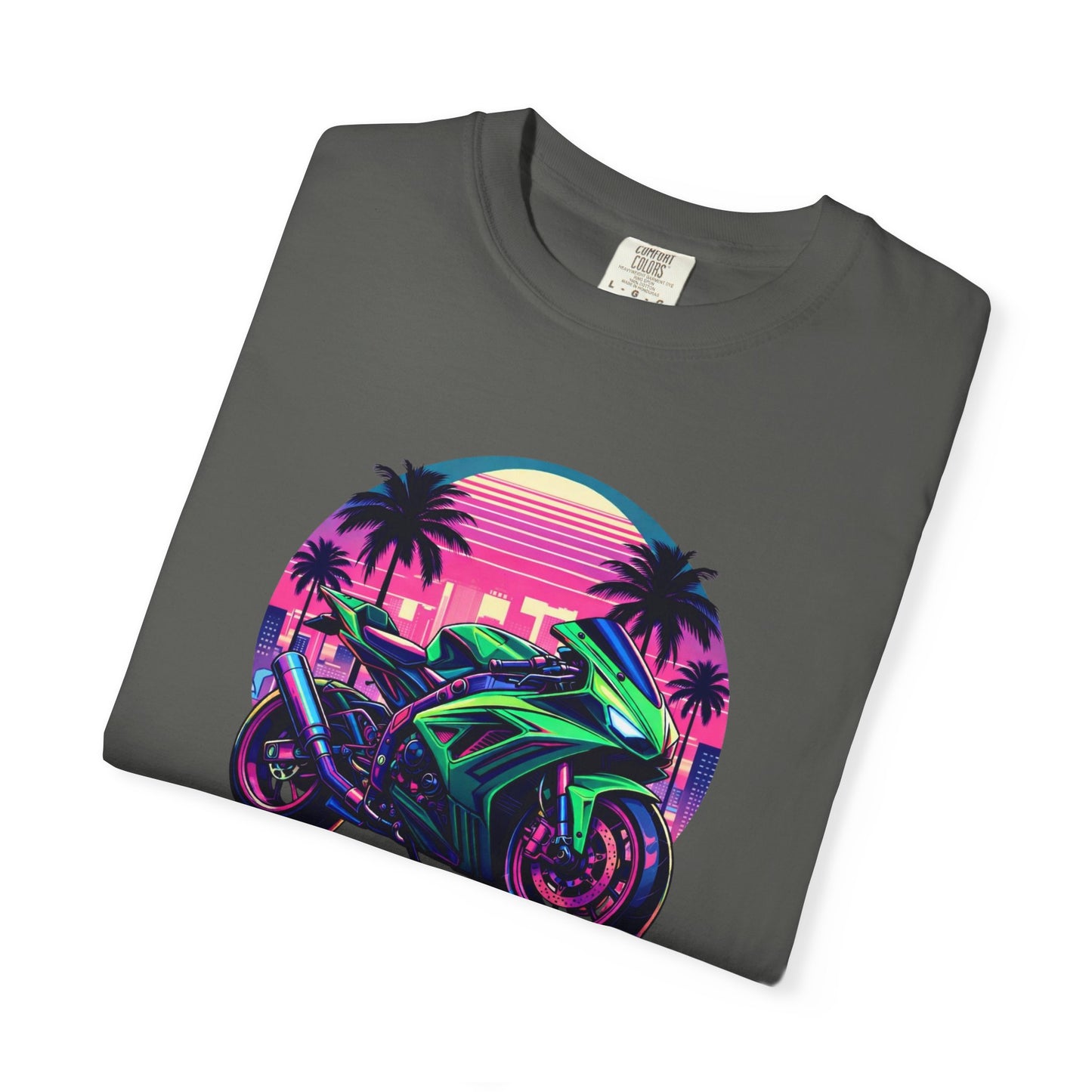 Retro Neon Motorcycle T-Shirt