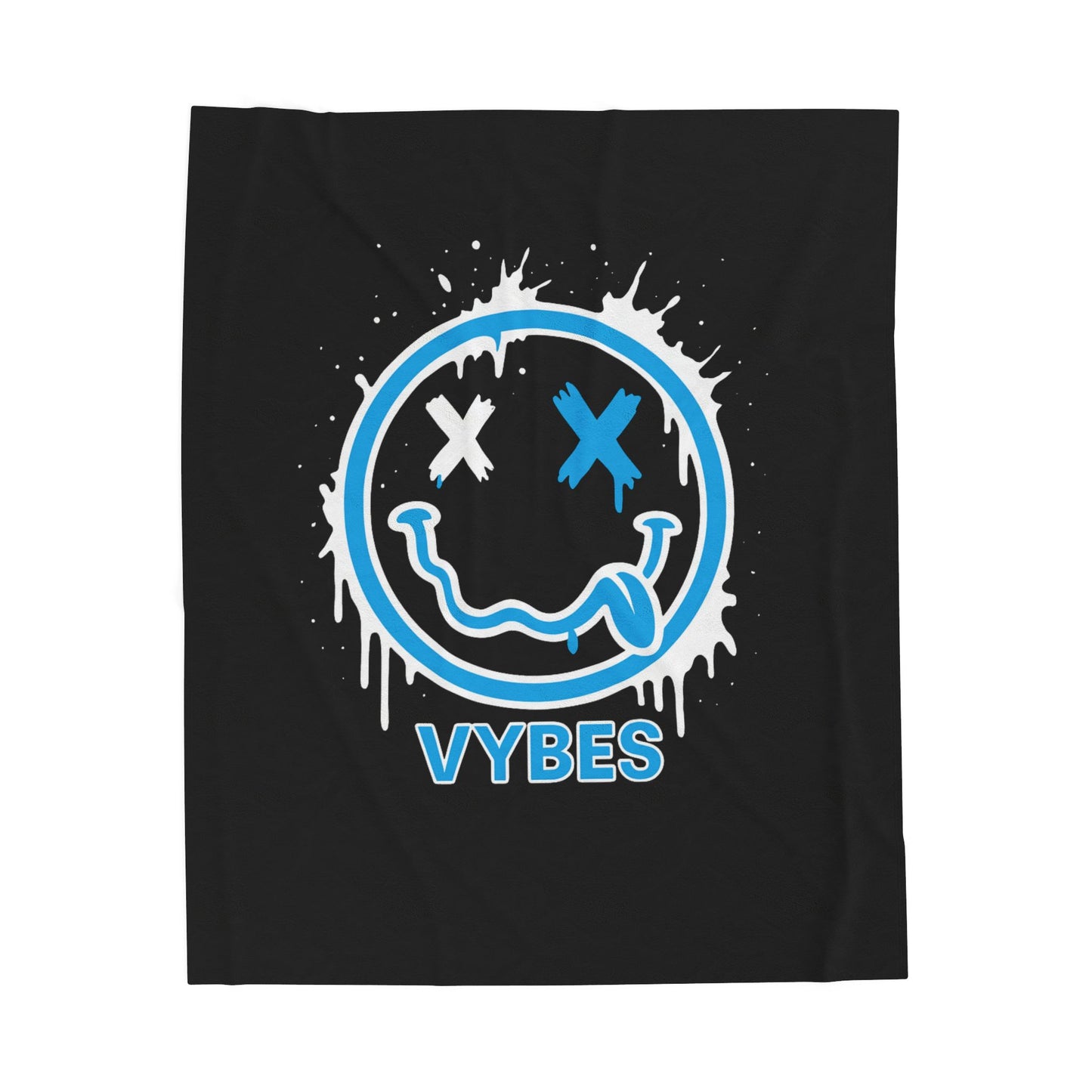 Vybes Graffiti Smiley Velveteen Plush Blanket