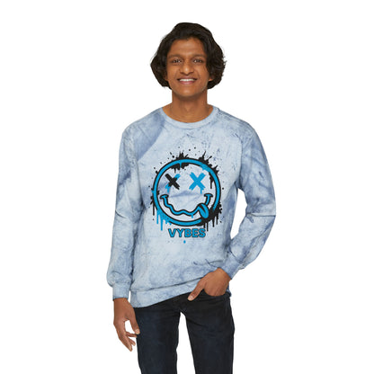 Tie-Dye Smiley Vybes Crewneck Sweatshirt
