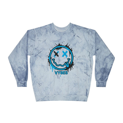 Tie-Dye Smiley Vybes Crewneck Sweatshirt