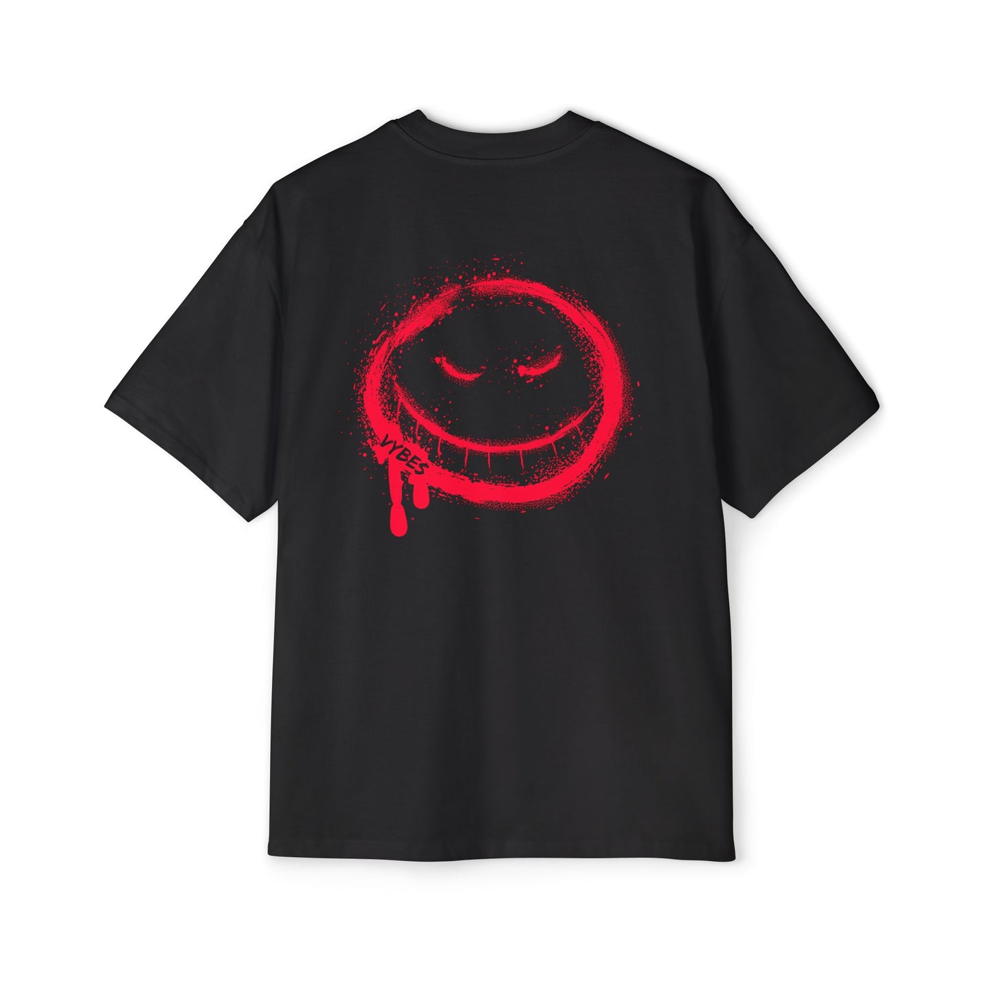 Red Drip Smiley Oversized Tee