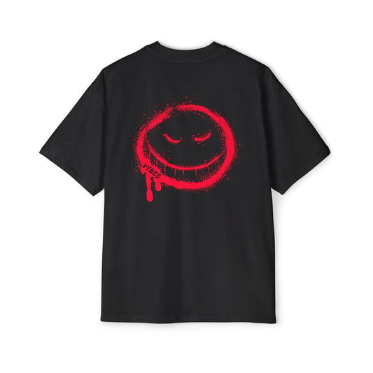 Red Drip Smiley Oversized Tee