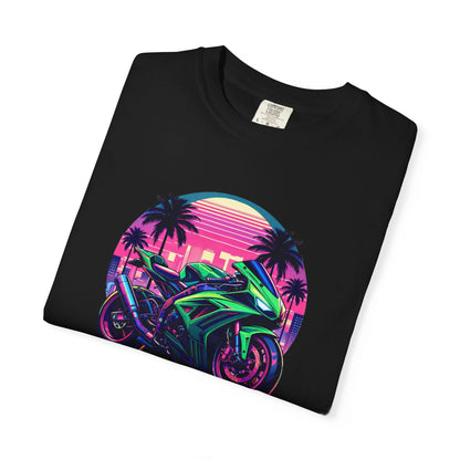 Retro Neon Motorcycle T-Shirt