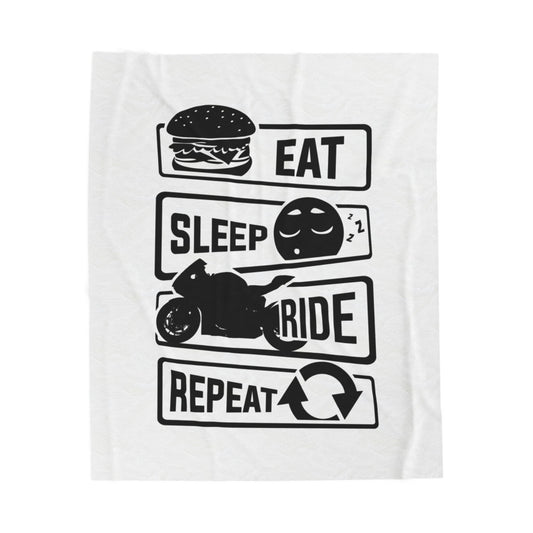 Motorcycle Lover's Velveteen Plush Blanket