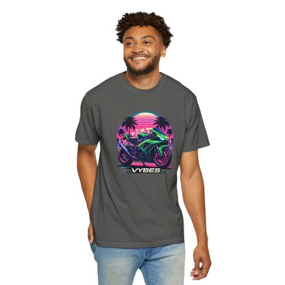 Retro Neon Motorcycle T-Shirt