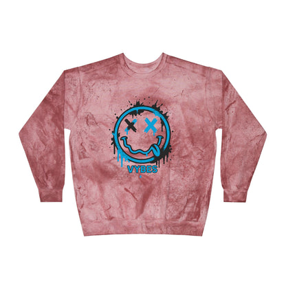 Tie-Dye Smiley Vybes Crewneck Sweatshirt