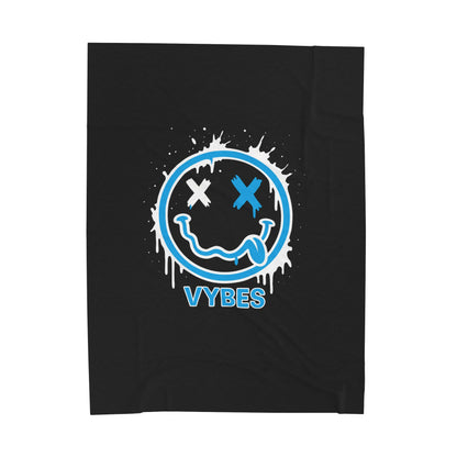 Vybes Graffiti Smiley Velveteen Plush Blanket