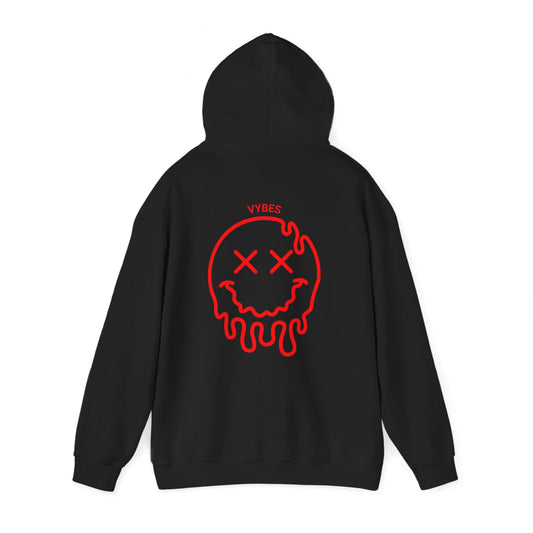 Red Drippy Smiley Vybes Hoodie